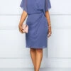 Dusty Blue Short Sleeve V Neck Dress 1 Dusty Blue Short Sleeve V Neck Dress -Modlily Shop 214829 P 15459626690950