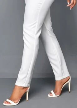 V Neck Peplum Sleeveless White Jumpsuit -Modlily Shop 219284 P 16503499216934