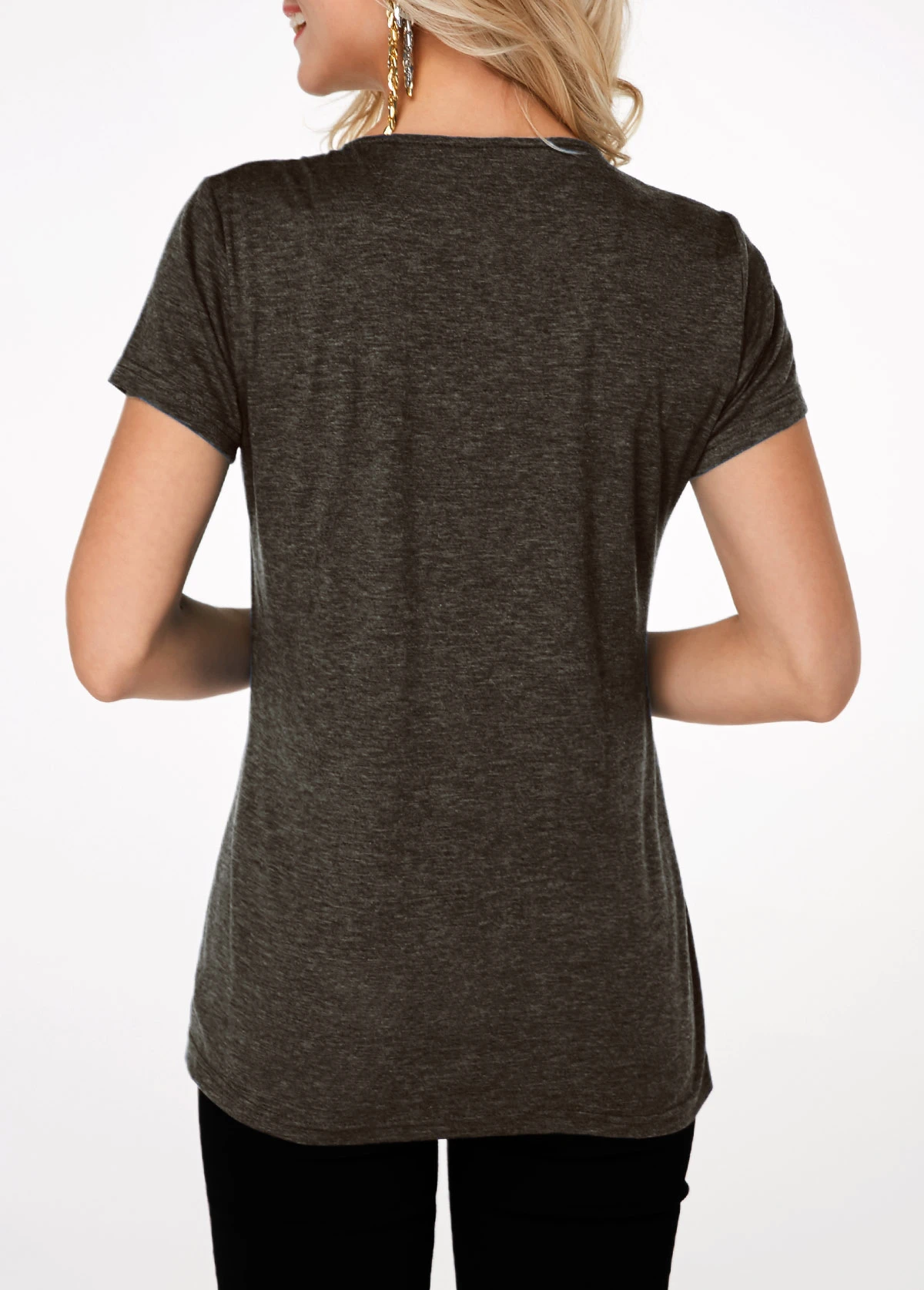 Button Up Pleated Short Sleeve T Shirt 4 Button Up Pleated Short Sleeve T Shirt - Image 2