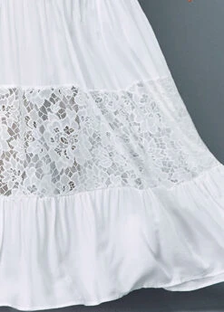 Button Detail Lace Patchwork Ruffle Hem Dress -Modlily Shop 220821 P 16486039307886