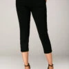 Side Pocket Black Elastic Waist Crop Pants -Modlily Shop 242593 P 15911754138450