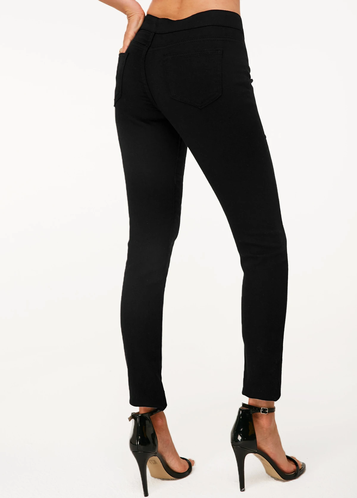 Shredded Black High Waist Skinny Jeans 4 Shredded Black High Waist Skinny Jeans - Image 2