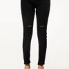 Shredded Black High Waist Skinny Jeans