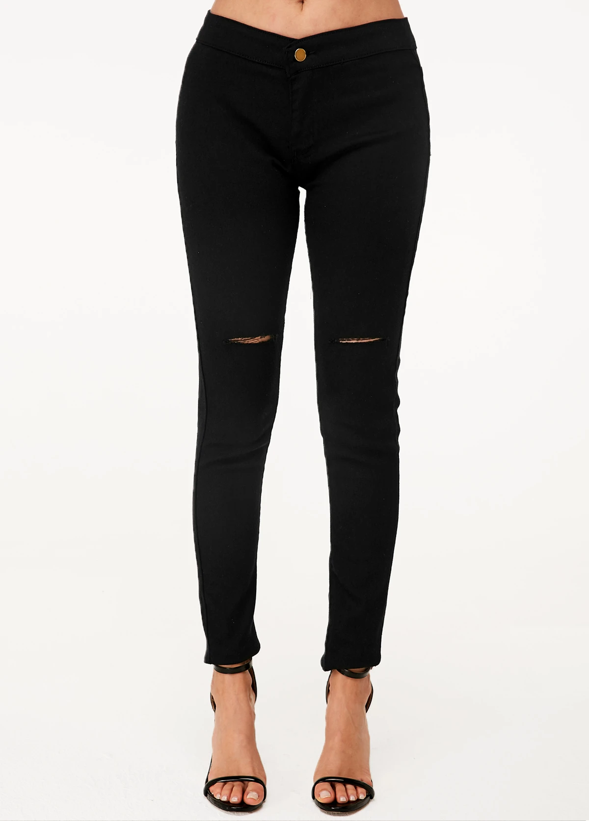Shredded Black High Waist Skinny Jeans 3 Shredded Black High Waist Skinny Jeans