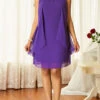 Sleeveless Chiffon Overlay Cutout Front Dress