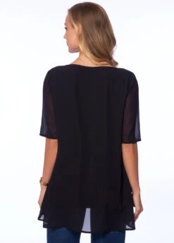 Half Sleeve Butterfly Print Round Neck T Shirt -Modlily Shop 270326 P 16212158003571