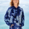 Kangaroo Pocket Drawstring Detail Tie Dye Print Hoodie -Modlily Shop 274588 P 16279839629185