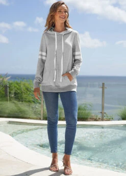 Long Sleeve Striped Letter Print Hoodie 11 Long Sleeve Striped Letter Print Hoodie -Modlily Shop 276263 P 16279863925654