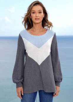 Long Sleeve Round Neck Color Block Sweatshirt 12 Long Sleeve Round Neck Color Block Sweatshirt -Modlily Shop 276586 P 16279862610754