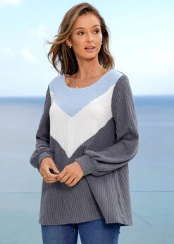 Long Sleeve Round Neck Color Block Sweatshirt 11 Long Sleeve Round Neck Color Block Sweatshirt -Modlily Shop 276586 P 16279862619873