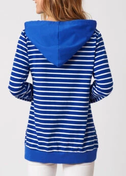 Long Sleeve Striped Drawstring Detail Hoodie -Modlily Shop 276591 P 16285109101891