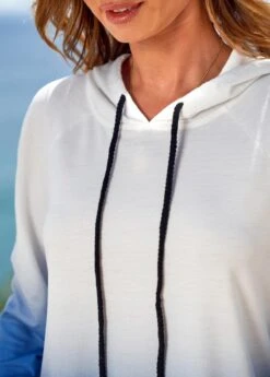 Ombre Long Sleeve Drawstring Detail Hoodie -Modlily Shop 277313 P 16285602028454