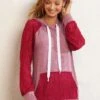 Kangaroo Pocket Lace Stitching Drawstring Hoodie -Modlily Shop 279383 P 16303125366910