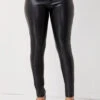 Skinny Solid Button Detail Leather Pants -Modlily Shop 281582 P 16298025003710