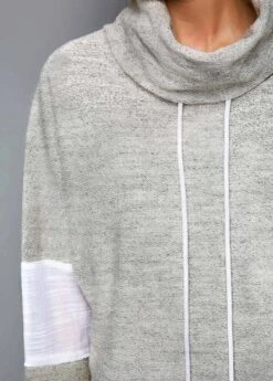 Faux Two Piece Turtleneck Contrast Sweatshirt -Modlily Shop 283144 P 16339470152584