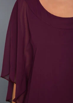 Faux Two Piece Solid 3/4 Sleeve Round Neck Dress 11 Faux Two Piece Solid 3/4 Sleeve Round Neck Dress -Modlily Shop 284132 P 16345325878934