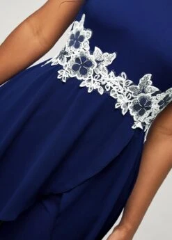 Navy Blue Lace Stitching Faux Two Piece Jumpsuit 11 Navy Blue Lace Stitching Faux Two Piece Jumpsuit -Modlily Shop 299848 P 16468179283174