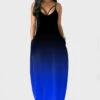 Sapphire Blue Pocket Ombre Maxi Dress