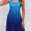 Fold Blue Wide Strap Ombre Dress -Modlily Shop 303482 P 16527864722700