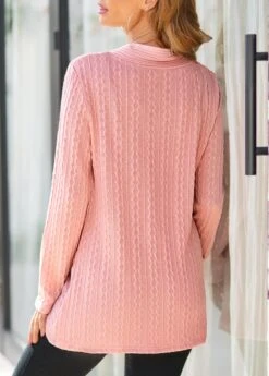 Dusty Pink Cross Hem Long Sleeve Sweatshirt -Modlily Shop 309001 P 16632365531071