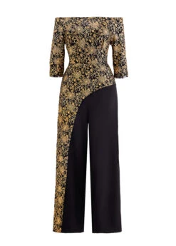 Golden Hot Stamping Floral Print Jumpsuit -Modlily Shop 313283 P 1694055797771