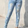 Light Blue Hole Skinny Zipper Fly Jeans 2 Light Blue Hole Skinny Zipper Fly Jeans -Modlily Shop 315685 P 16655722785850