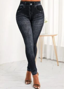 Black Pocket Skinny Zipper Fly High Waisted Jeans -Modlily Shop 315986 P 16656573080693