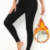 Black Fleece Thickening Elastic Waist Leggings -Modlily Shop 316252 P 16673765518700