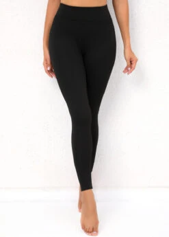 Black High Waisted Fleece Lined Leggings -Modlily Shop 316788 P 16678076610483
