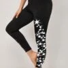 Black Christmas Tree Print High Waisted Leggings -Modlily Shop 317039 P 1665469070217