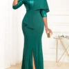 Green Split Half Sleeve Mermaid Dress -Modlily Shop 317644 P 16811912676291
