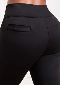 Black Pocket Skinny Elastic Waist Pants -Modlily Shop 318077 P 16672120985665