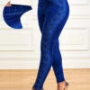 Blue High Waisted Ankle Length Leggings -Modlily Shop 318080 P 16672978290430