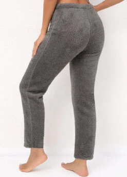 Grey Plush Elastic Waist High Waisted Pants -Modlily Shop 318101 P 16672874585921