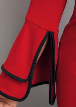 Wine Red Contrast Binding Belted Bodycon Dress -Modlily Shop 318498 P 16668524484304