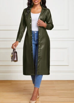 Blackish Green Belted Long Sleeve Bodycon Dress -Modlily Shop 319170 P 16678155222104