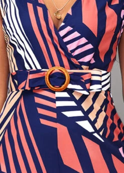 Multi Color Striped Belted Sleeveless Jumpsuit -Modlily Shop 319496 P 16771207302504