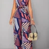 Multi Color Striped Belted Sleeveless Jumpsuit -Modlily Shop 319496 P 16771207304070