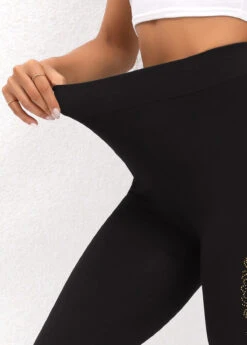 Black High Waisted Hot Drilling Leggings -Modlily Shop 320030 P 16699503724433