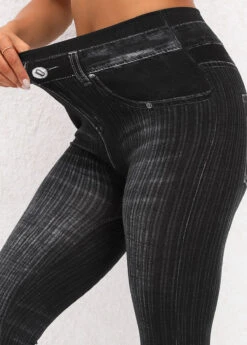 Black High Waisted Ankle Length Leggings -Modlily Shop 320037 P 16699503467244