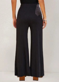 Straight Leg Black Elastic High Waisted Pants -Modlily Shop 320412 P 1669255036705
