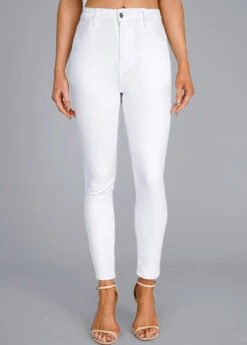 White High Waisted Button Fly Leggings 9 White High Waisted Button Fly Leggings -Modlily Shop 320782 P 16710213117523