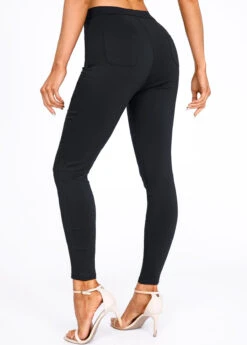 Black Skinny Button Fly High Waisted Pants -Modlily Shop 320784 P 16709798889971