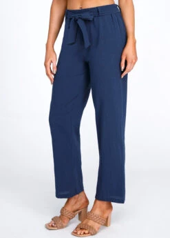 Navy Bowknot Belted High Waisted Pants -Modlily Shop 320791 P 16734056673343