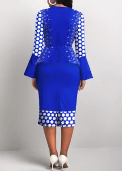 Royal Blue Fake 2in1 Geometric Print Bodycon Dress 7 Royal Blue Fake 2in1 Geometric Print Bodycon Dress -Modlily Shop 320975 P 1690352675681