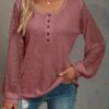 Deep Red Lace Long Sleeve T Shirt 2 Deep Red Lace Long Sleeve T Shirt -Modlily Shop 321758 P 1670489203071