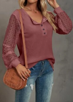 Deep Red Lace Long Sleeve T Shirt 9 Deep Red Lace Long Sleeve T Shirt -Modlily Shop 321758 P 1670489204021 1