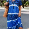 Blue Leopard H Shape Short Sleeve Dress -Modlily Shop 322489 P 16733298069860