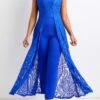 Royal Blue Lace Ankle Length Sleeveless Jumpsuit -Modlily Shop 322999 P 16800563412640