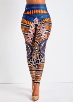 Multi Color Tribal Print High Waisted Leggings -Modlily Shop 323129 P 16740917084492